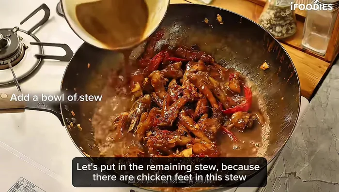 Add the remaining broth from step 6 and continue to simmer until sauce thickens.