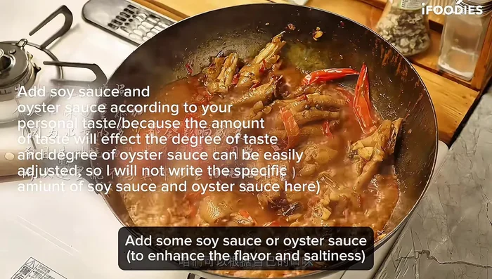 Adjust seasoning with soy sauce or oyster sauce if needed.