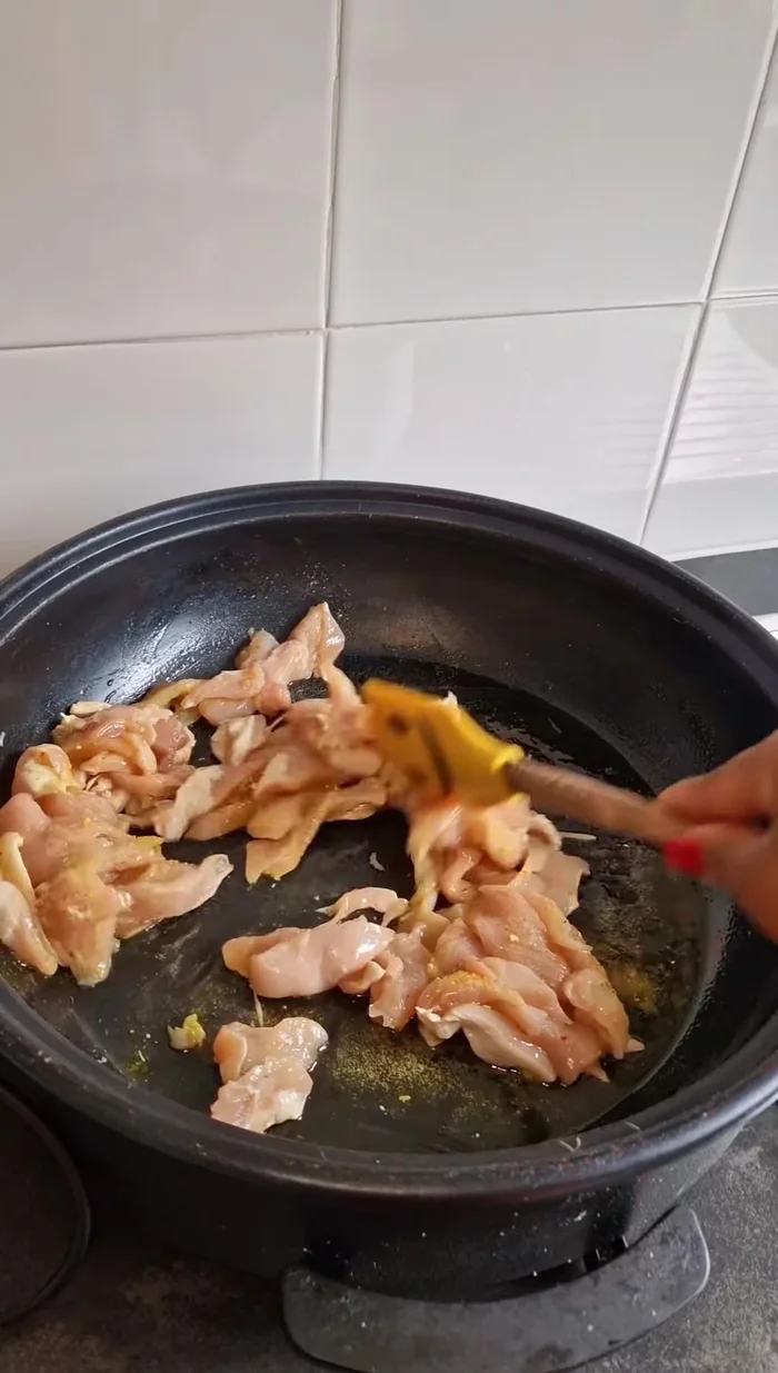 Add soy sauce, oyster sauce, and sweet chili sauce. Mix and fry for a few minutes.