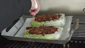 Grilled Chinese Cabbage Rolls with Hoisin Ground Meat