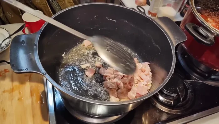 Prepare the chicken for fried rice: Cut leftover chicken into small pieces.