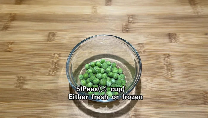 Measure out sweet peas (1/3 cup).