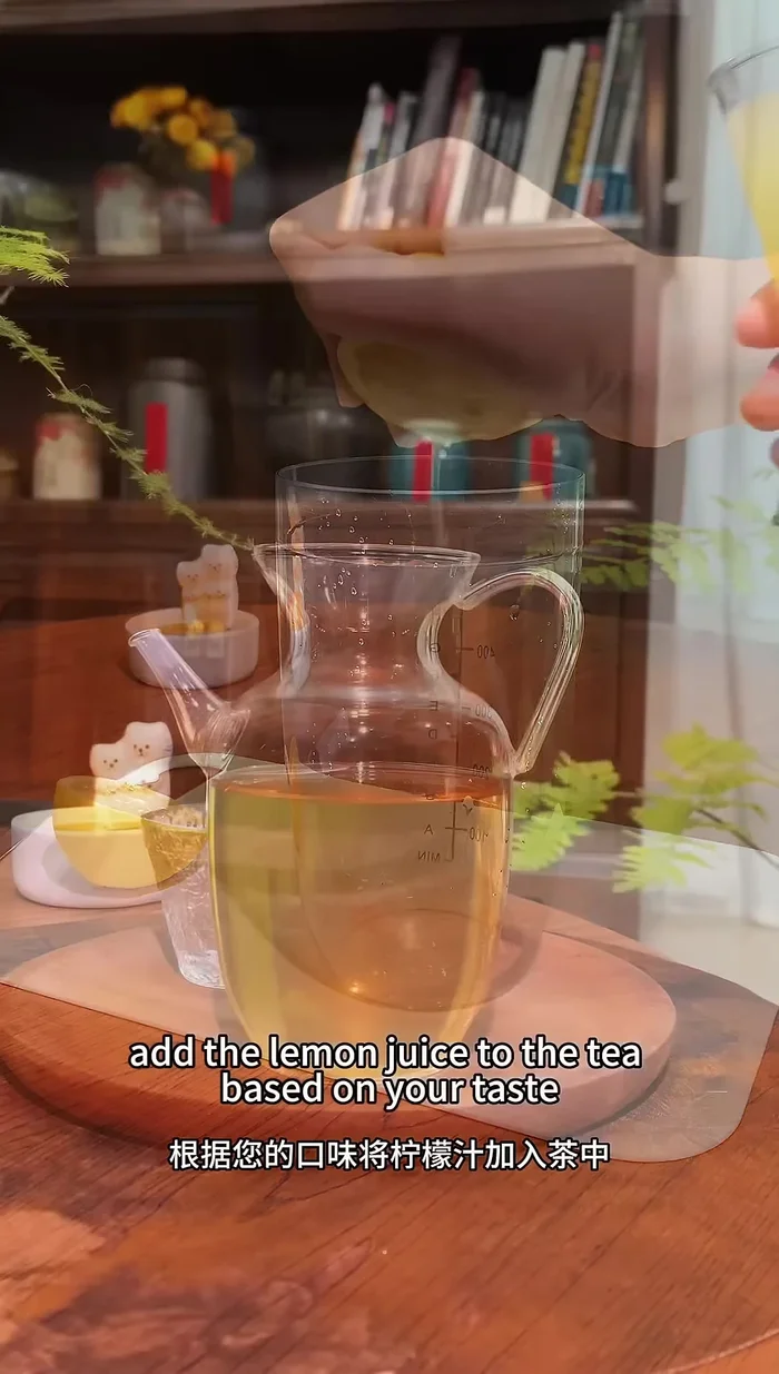 Cut a lemon in half and squeeze the juice into the tea according to your taste preference.