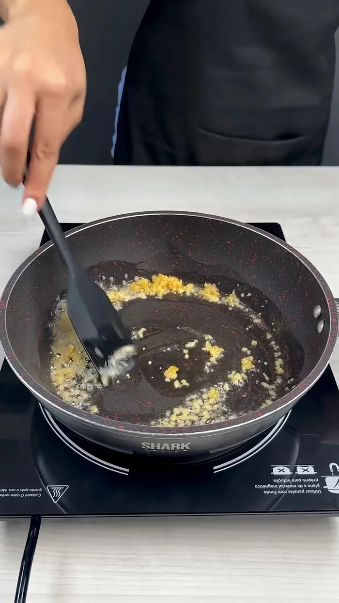 Add 3 eggs, break the yolks, and fry them.