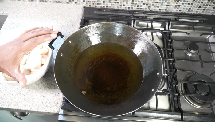 Fry for approximately 8 minutes, then remove and set aside on a wire rack to drain.