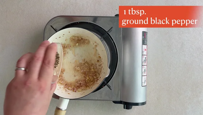 Toast freshly ground black pepper to awaken its aroma.