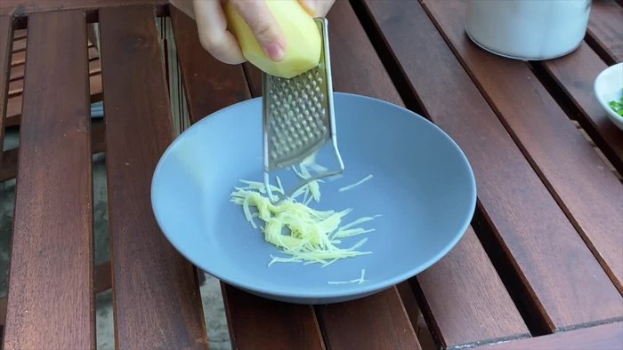 Finely chop the onion. (Amount is unspecified.)
