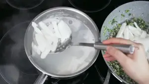 Korean Stir-Fried Rice Cakes with Home-Cured Mustard Greens