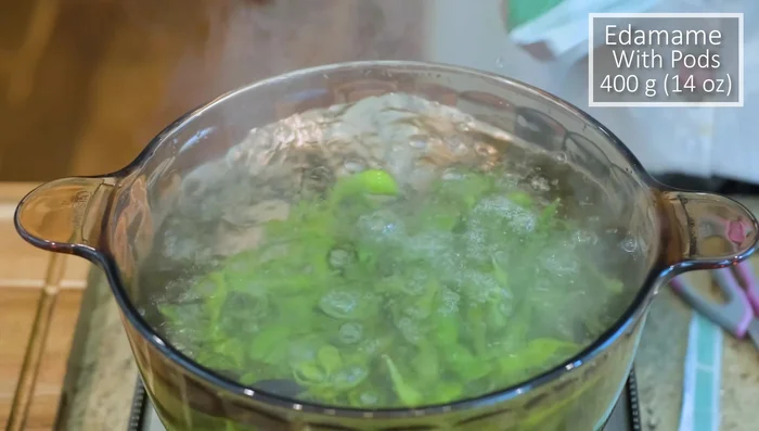 For the second recipe (using edamame in pods): Boil the edamame in pods until tender (a couple of minutes for frozen, 8 minutes for fresh).