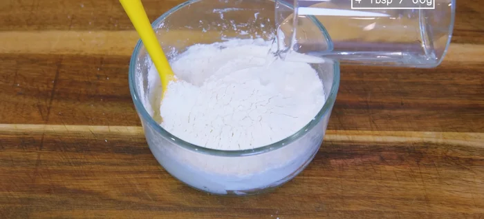 Add 100g cake flour and 60g water to the starter. Mix until combined. Let sit for another 12-16 hours.
