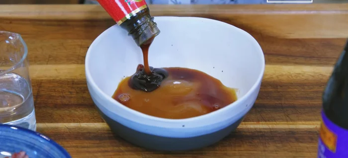 Make the Char Siu gravy: In a bowl, mix sugar, soy sauce, oyster sauce, hoisin sauce, water, and red yeast powder (optional).