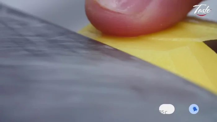 Prepare the potato for cutting.