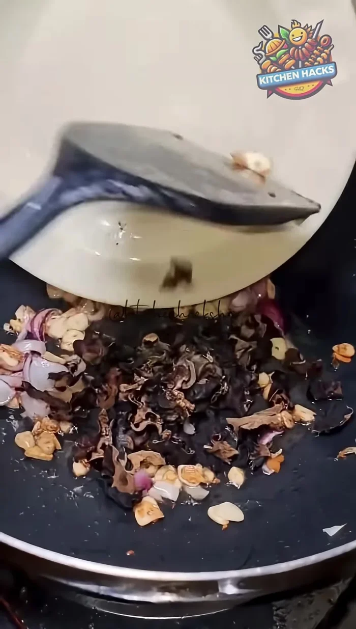 Add dried squid.