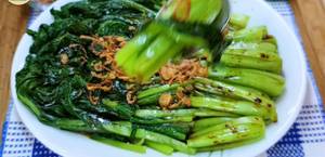 Simple Choy Sum with Homemade Wantan Sauce Recipe