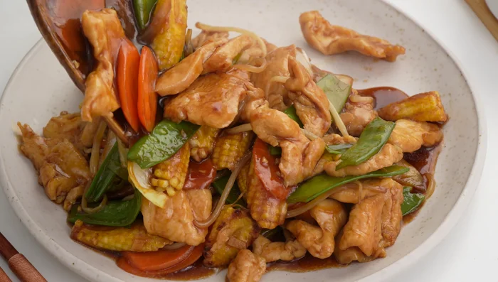 Serve over steamed rice or noodles.